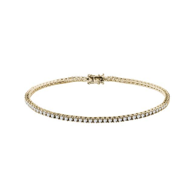 BRACELET TENNIS EN OR JAUNE AVEC DIAMANTS - BRACELETS AVEC DIAMANTS - BRACELETS