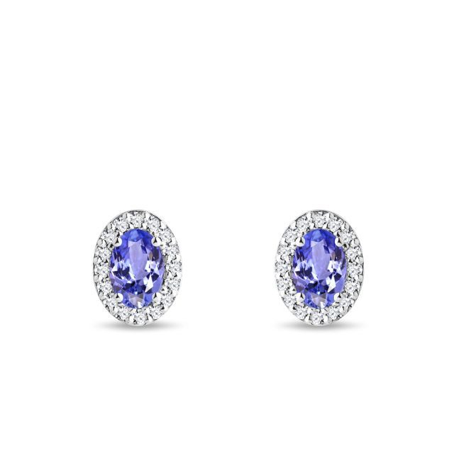 TANSANIT OHRRINGE MIT DIAMANTEN - OHRRINGE TANSANIT - OHRRINGE