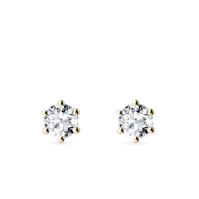 DIAMANT-OHRSTECKER AUS 14KT GELBGOLD - OHRSTECKER DIAMANT - OHRRINGE