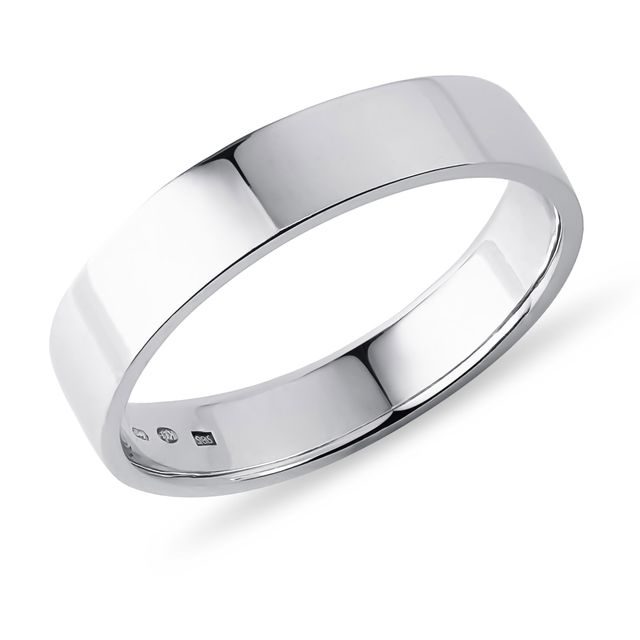 ALLIANCE CLASSIQUE POUR HOMMES EN OR BLANC - ALLIANCES DE MARIAGE HOMMES - ALLIANCES DE MARIAGE