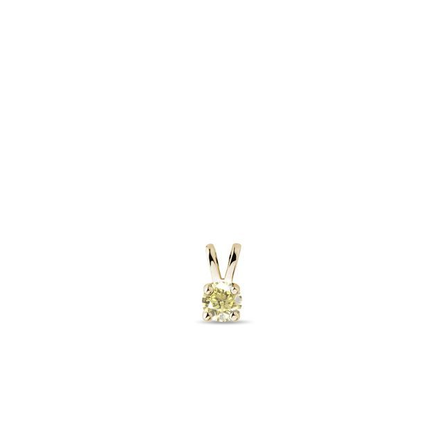 YELLOW DIAMOND PENDANT IN YELLOW GOLD - PENDANTS - NECKLACES