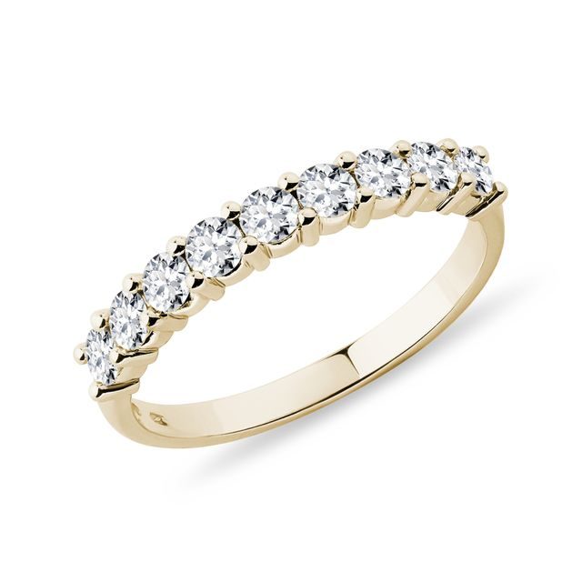 YELLOW GOLD RING WITH SMALL DIAMONDS - WOMEN'S WEDDING RINGS - WEDDING RINGS