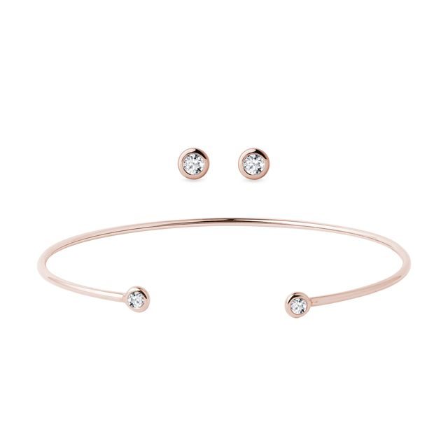 MINIMALISTISCHES DIAMANTSCHMUCKSET AUS ROSÉGOLD - SCHMUCK SETS DIAMANT - SCHMUCK