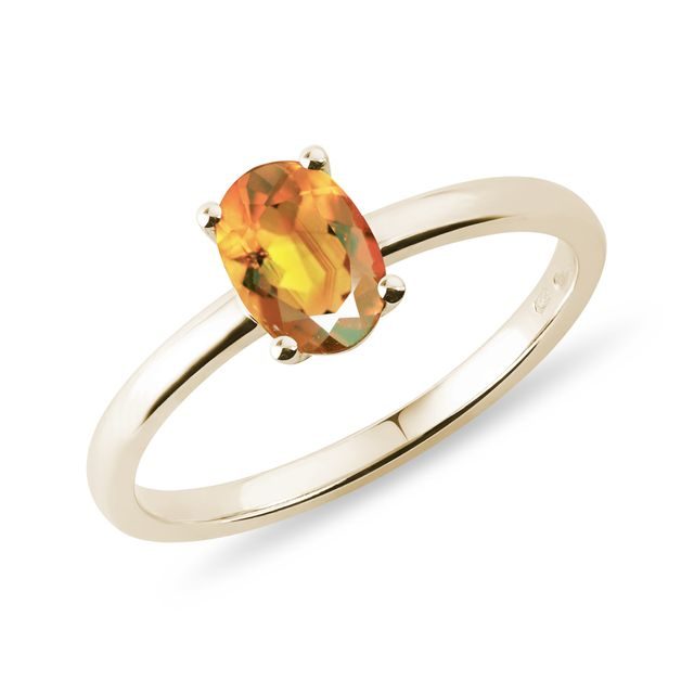 RING MIT MADEIRA CITRIN IN 14 KT GELBGOLD - RINGE CITRIN - RINGE