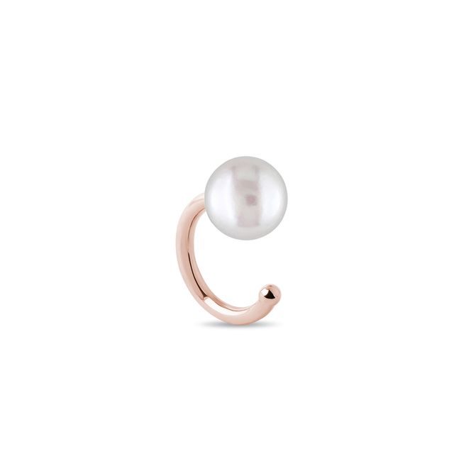 MODERNER EAR CUFF MIT PERLE IN ROSÉGOLD - EAR CUFFS - OHRRINGE