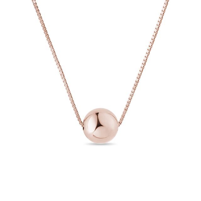BALL PENDANT ON CHAIN IN ROSE GOLD - ROSE GOLD NECKLACES - NECKLACES