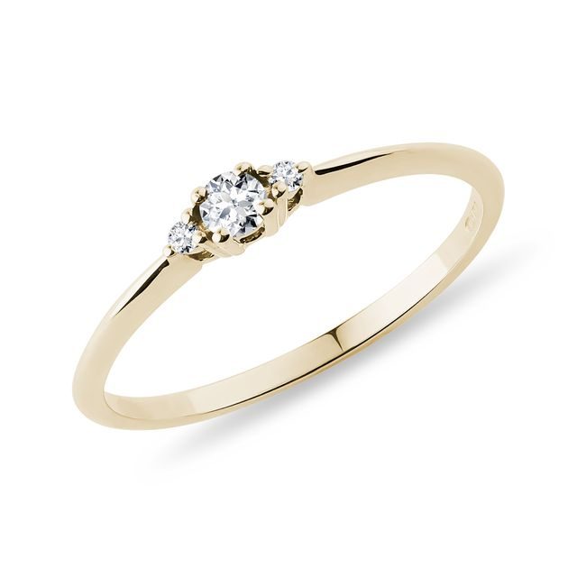 DIAMOND RING IN YELLOW GOLD - ENGAGEMENT DIAMOND RINGS - ENGAGEMENT RINGS