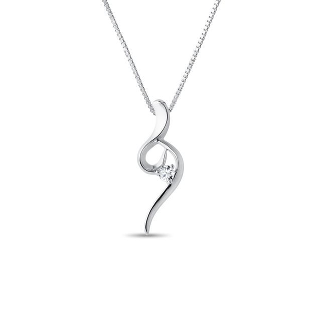 COLLIER ÉLÉGANT D'OR BLANC AVEC DIAMANT - COLLIERS AVEC DIAMANTS - COLLIERS