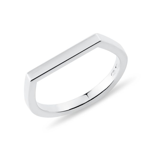 WHITE GOLD FLAT TOP PINKY RING - WHITE GOLD RINGS - RINGS