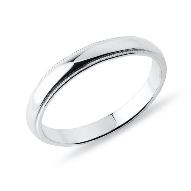 DAMENTRAURING MIT WELLENSCHLIFF IN 14KT WEISSGOLD - TRAURINGE FÜR DAMEN - TRAURINGE