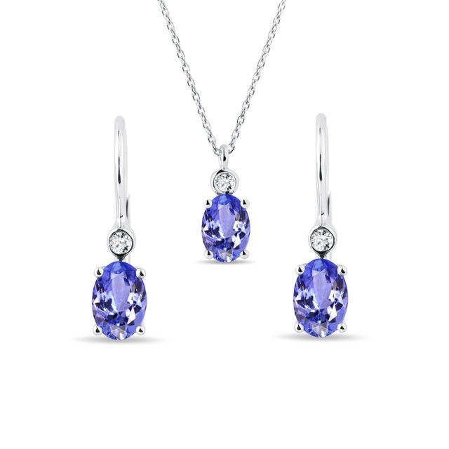 SCHMUCKSET MIT TANSANITEN UND DIAMANTEN IN WEISSGOLD - SCHMUCK SETS EDELSTEINE - SCHMUCK
