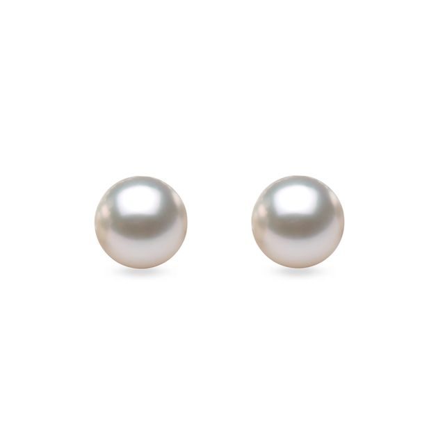 EARRINGS WITH AKOYA PEARLS IN WHITE GOLD - PEARL EARRINGS - PEARL JEWELRY