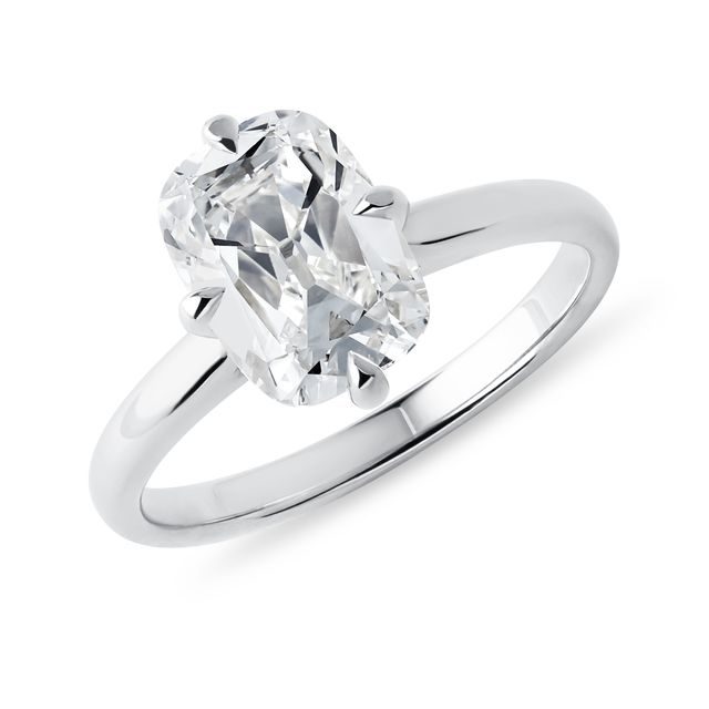 OLD MINE DIAMOND RING IN WHITE GOLD - RINGS WITH LAB-GROWN DIAMONDS - ENGAGEMENT RINGS