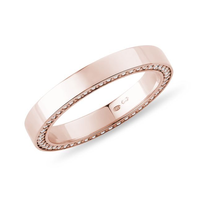 OVER-THE-EDGE DIAMOND WEDDING RING IN ROSE GOLD - WOMEN'S WEDDING RINGS - WEDDING RINGS