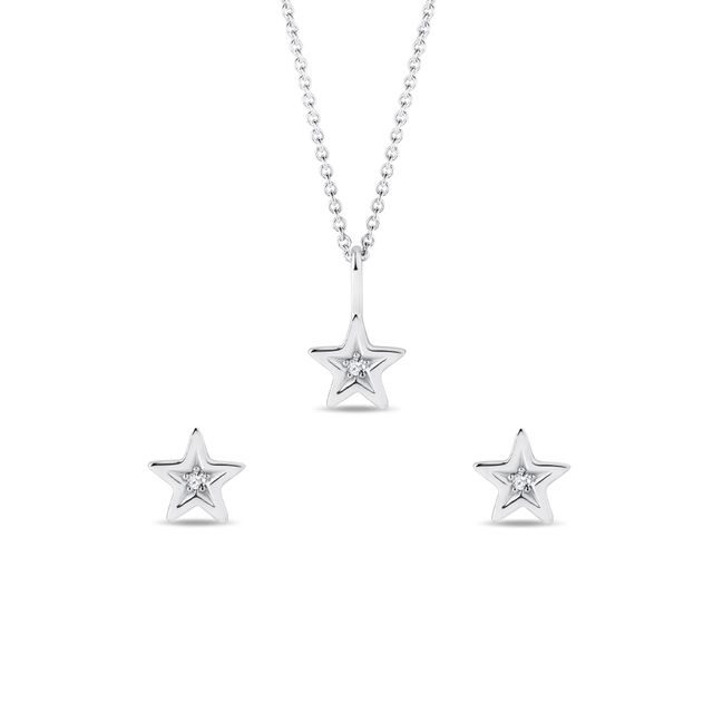 DIAMOND WHITE GOLD STAR JEWELLERY SET - JEWELLERY SETS - FINE JEWELLERY