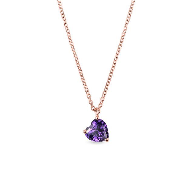 HERZKETTE MIT AMETHYST - KETTEN MIT AMETHYST - KETTEN