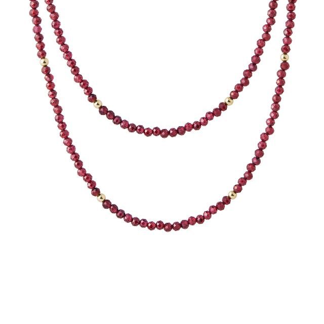 GARNET NECKLACE IN YELLOW GOLD - MINERAL NECKLACES - NECKLACES