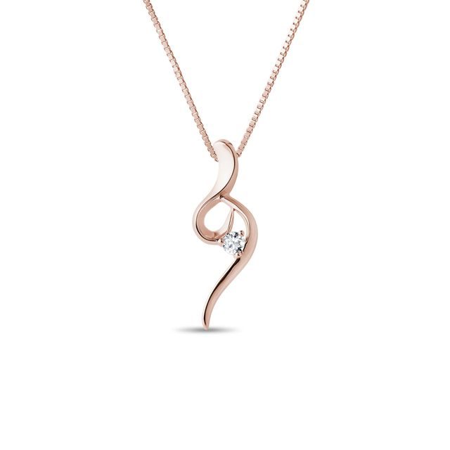 ELEGANTE HALSKETTE AUS ROSÉGOLD MIT DIAMANT - KETTEN MIT DIAMANTEN - KETTEN