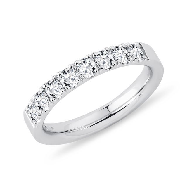 BAGUE DELUXE EN OR BLANC AVEC DIAMANTS - ALLIANCES DE MARIAGE FEMMES - ALLIANCES DE MARIAGE