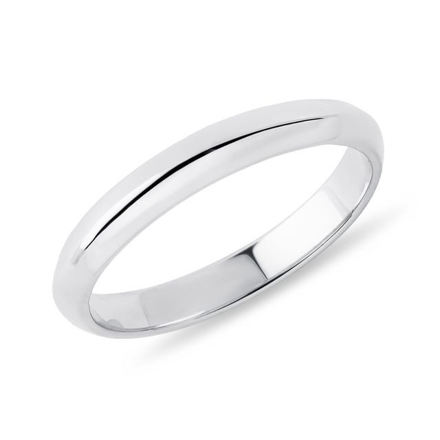 MEN'S WHITE GOLD HALF-ROUND WEDDING RING - RINGS FOR HIM - WEDDING RINGS