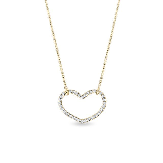 Diamantový náhrdelník srdce zo zlata