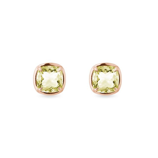 Lemon quartz earrings in rose gold