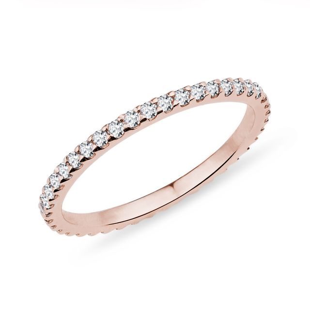 BAGUE ÉTERNITÉ EN OR ROSE ET DIAMANTS - ALLIANCES DE MARIAGE FEMMES - ALLIANCES DE MARIAGE