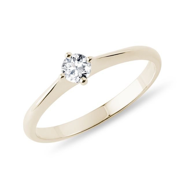 MINIMALIST RING WITH DIAMOND IN GOLD - BRILLIANT CUT DIAMOND ENGAGEMENT RINGS - ENGAGEMENT RINGS