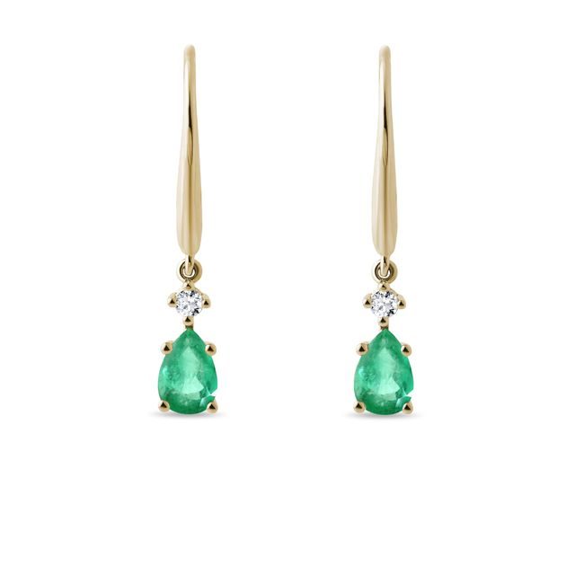 SMARAGD OHRRINGE MIT DIAMANTEN IN GELBGOLD - OHRRINGE MIT SMARAGD - OHRRINGE