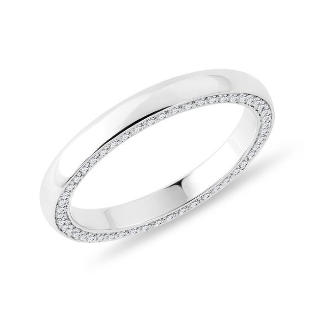 DIAMOND SIDE CHANNEL WOMEN'S WHITE GOLD WEDDING RING - WOMEN'S WEDDING RINGS - WEDDING RINGS