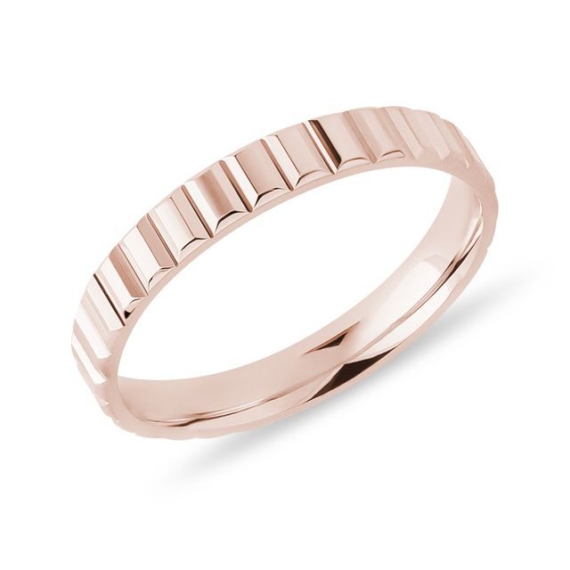 PROFILOVANÝ DÁMSKÝ PRSTEN Z RŮŽOVÉHO 14K ZLATA - PRSTENY Z RŮŽOVÉHO ZLATA - PRSTENY
