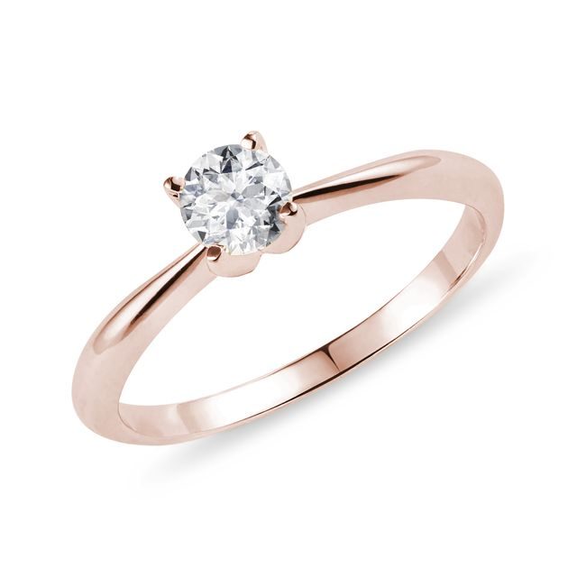 ENGAGEMENT RING WITH DIAMOND IN ROSE GOLD - SOLITAIRE ENGAGEMENT RINGS - ENGAGEMENT RINGS