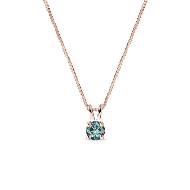 Blue diamond necklace in rose gold