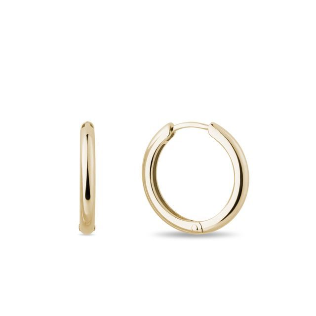 16 MM HOOP EARRINGS IN YELLOW GOLD - YELLOW GOLD EARRINGS - EARRINGS