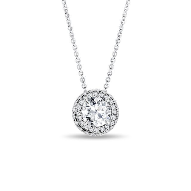 HALO-HALSKETTE MIT 1 CT LABORDIAMANT IN WEISSGOLD - KETTEN MIT DIAMANTEN - KETTEN