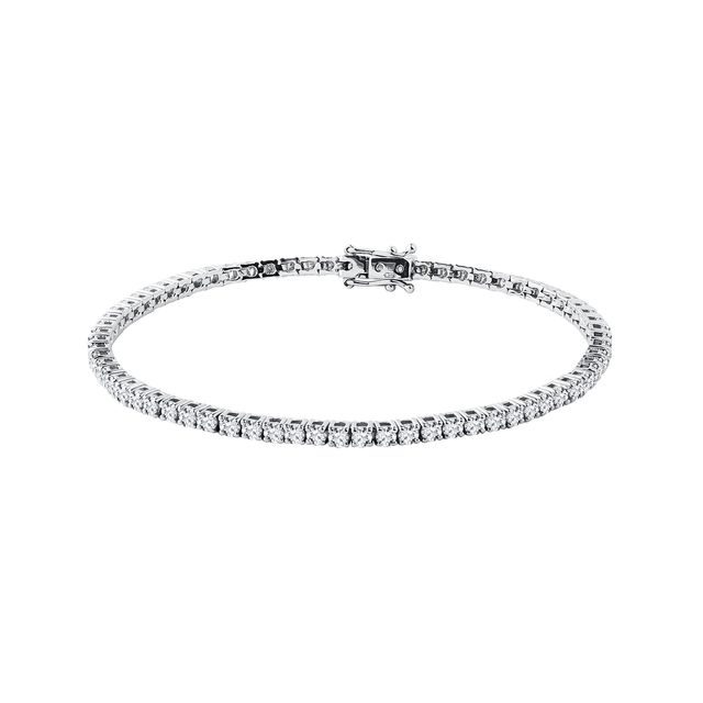 BRACELET TENNIS EN OR BLANC 14 CARATS AVEC DIAMANTS - BRACELETS AVEC DIAMANTS - BRACELETS