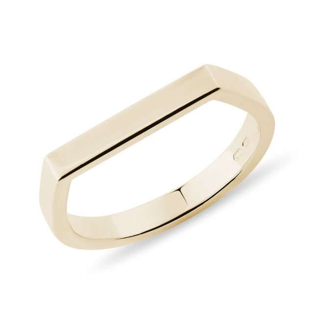 GOLD FLAT TOP RING - YELLOW GOLD RINGS - RINGS