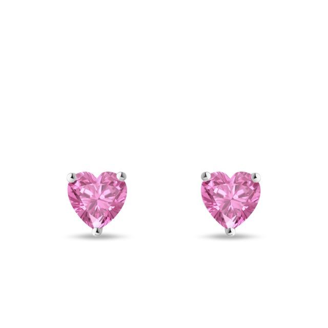 HERZOHRRINGE MIT ROSA SAPHIR - OHRRINGE MIT SAPHIR - OHRRINGE