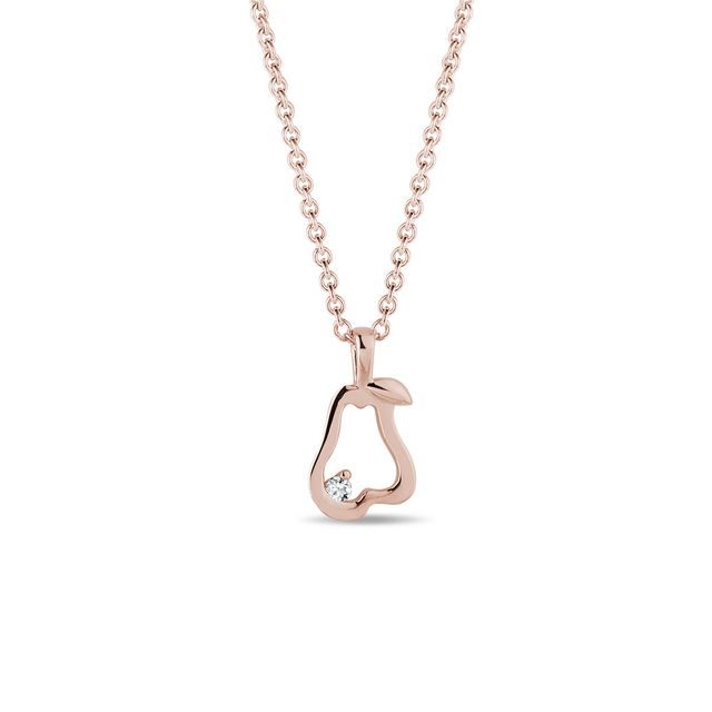 Pear necklace in 14k rose gold