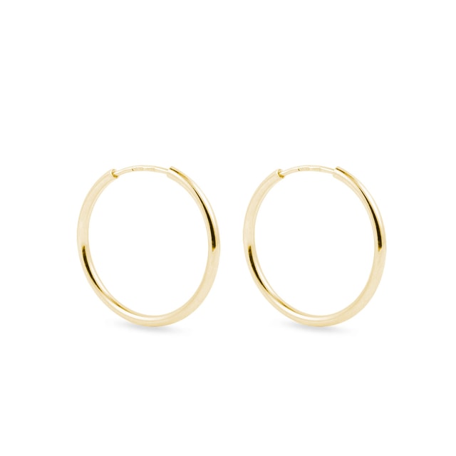 GOLD HOOP EARRINGS 2 CM - YELLOW GOLD EARRINGS - EARRINGS