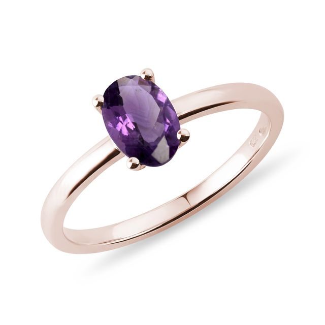 RING AUS ROSÉGOLD MIT OVALEM AMETHYST - RINGE AMETHYST - RINGE