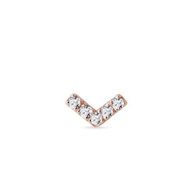ROSE GOLD DIAMOND V SINGLE EARRING - DIAMOND EARRINGS - EARRINGS