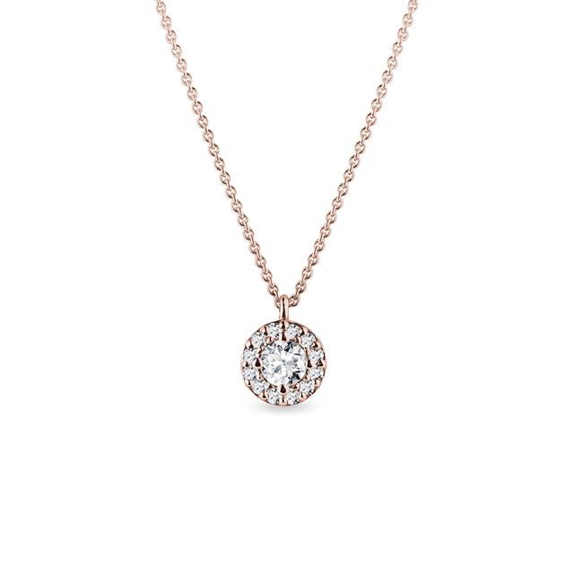 COLLIER D'OR ROSE AVEC DIAMANTS - COLLIERS AVEC DIAMANTS - COLLIERS