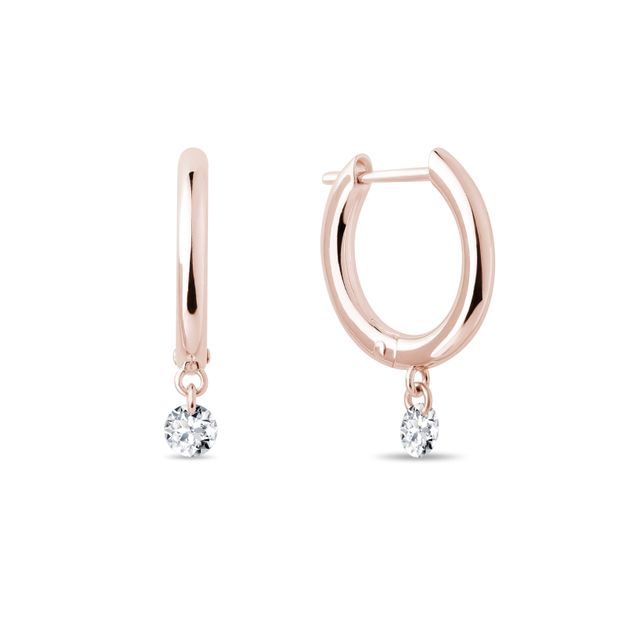 RUNDE OHRRINGE AUS ROSÉGOLD MIT LABORDIAMANTEN - OHRRINGE DIAMANT - OHRRINGE