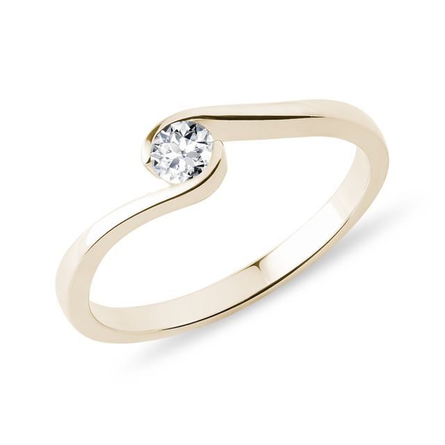 ASYMMETRISCHER DIAMANTRING - VERLOBUNGSRINGE MIT BRILLANT - VERLOBUNGSRINGE