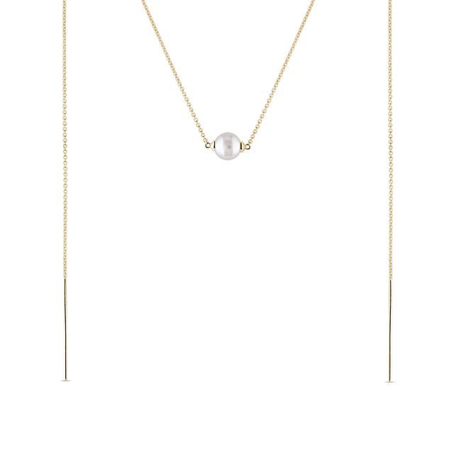 2-in-1 pearl necklace in 14k yellow gold