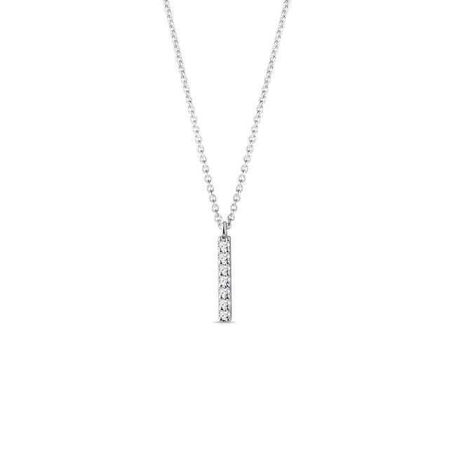 WHITE GOLD NECKLACE WITH A DIAMOND BAR - DIAMOND NECKLACES - NECKLACES