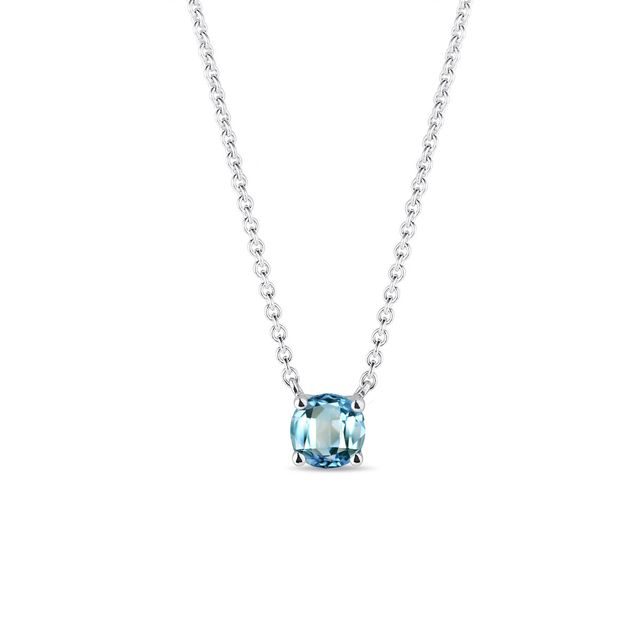 SWISS BLUE TOPAZ NECKLACE IN WHITE GOLD - TOPAZ NECKLACES - NECKLACES