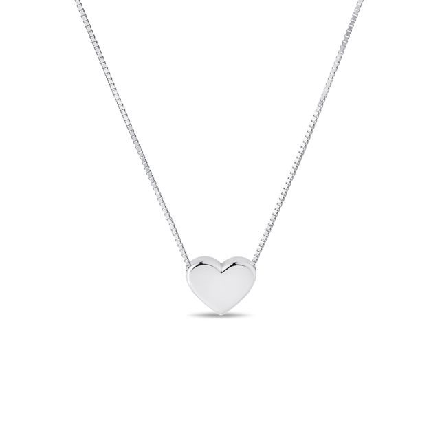 HEART-SHAPED PENDANT NECKLACE IN WHITE GOLD - WHITE GOLD NECKLACES - NECKLACES