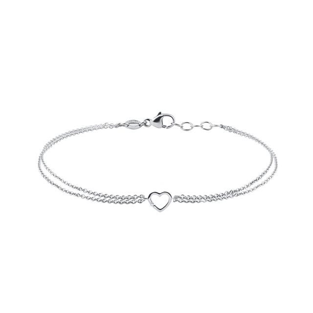 HEART BRACELET IN 14K WHITE GOLD - DIAMOND BRACELETS - BRACELETS